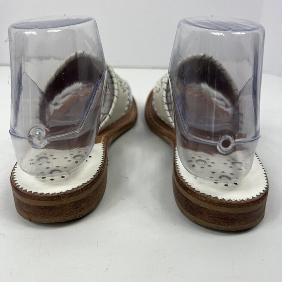 Jack Rogers White Leather Thong Sandals Size 6M Flip Flops - Picture 12 of 14